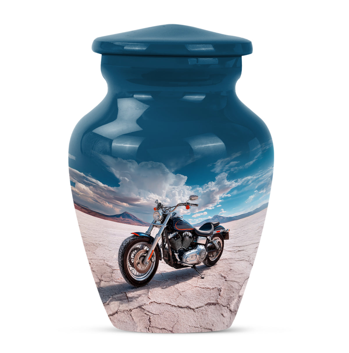 Hallowed Bike Cremation Urns for Human Ashes - Blue 10-inch - Karyliz