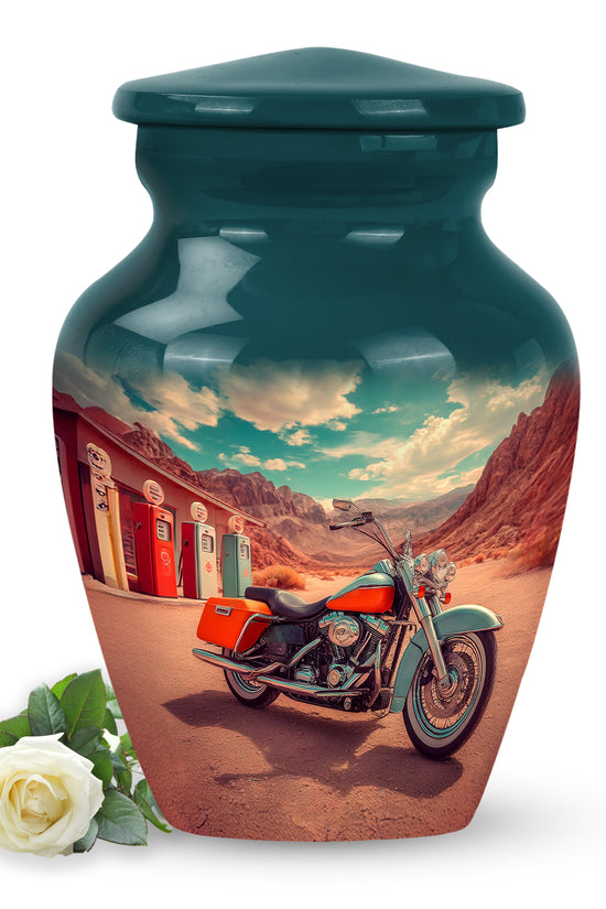 Harmonious Bike Cremation Urns for Human Ashes - Teal 10-inch - Karyliz
