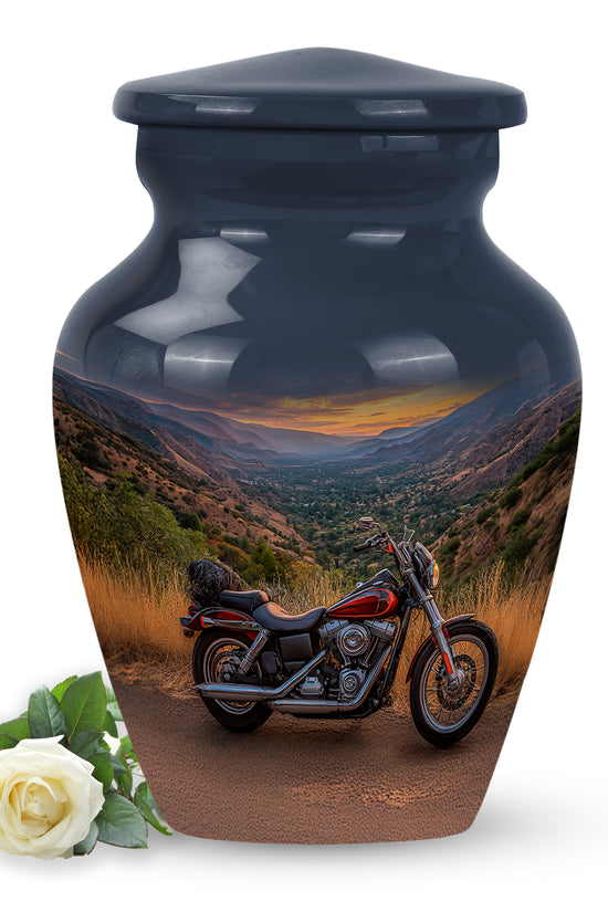 Personalized Bike Cremation Urns - Wondrous Blue 10-inch, 200 cu in - Karyliz