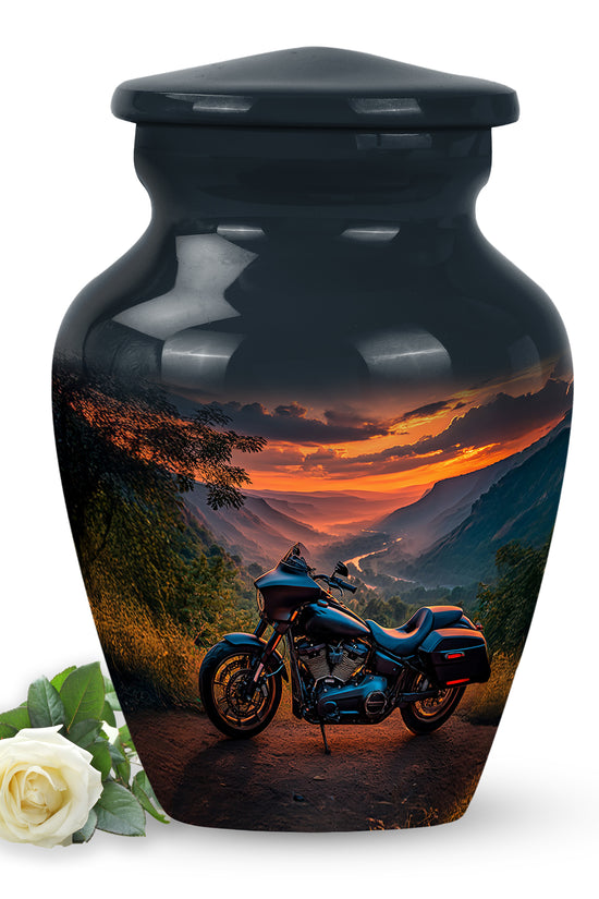 Personalized Blue Revered Bike Cremation Urns for Human Ashes - 10-inch, 200 cu in - Karyliz