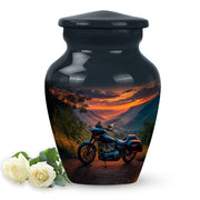 Personalized Blue Revered Bike Cremation Urns for Human Ashes - 10-inch, 200 cu in - Karyliz