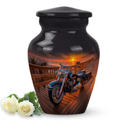 Black Comforting Bike Memorial Urn for Ashes - 10-inch, 200 cu in - Karyliz