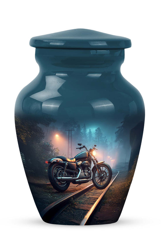Blue Bike Cremation Urns - Imperial Reflection 10-inch, 200 cu in - Karyliz