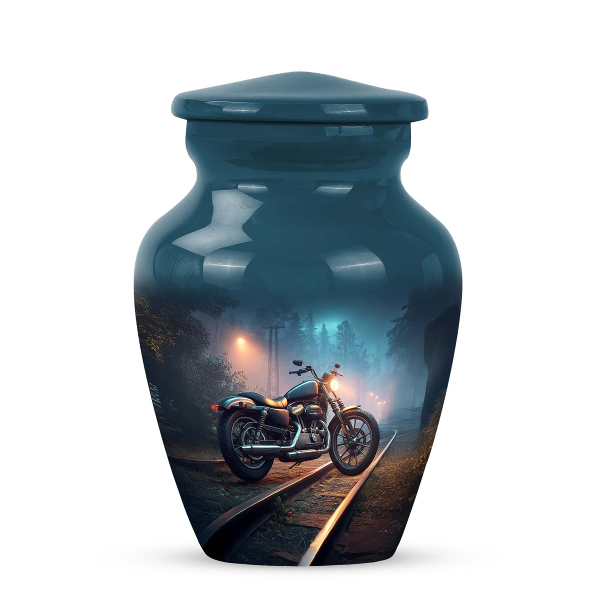 Blue Bike Cremation Urns - Imperial Reflection 10-inch, 200 cu in - Karyliz