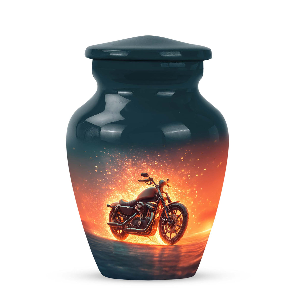 Personalized Blue Bike Cremation Urns for Ashes - Transcendent 10-inch - Karyliz