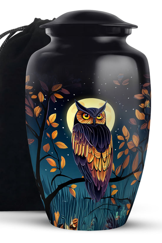 Moonlight Owl Cremation Urn - Artistic Memorial Urn for Loved Ones