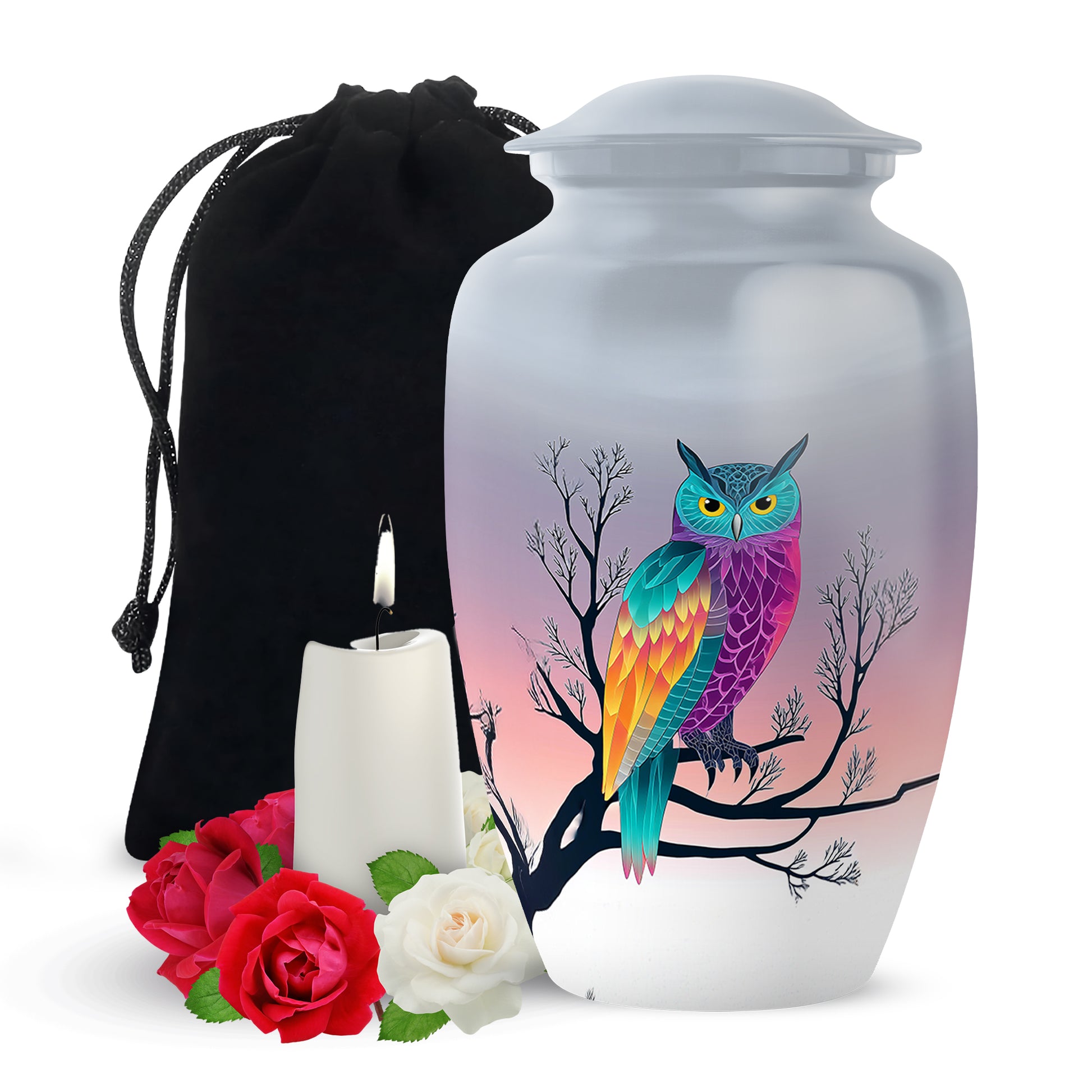 Owl Artwork Cremation Urn - Tree Memorial Urn For Loved Ones
