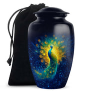 Peacock Cremation Urn - Galaxy Theme Funeral Urn For Adult Ashes