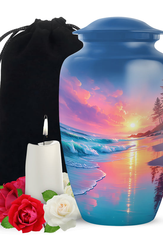 Seashore Memorial Urn For Ashes - Coastal Cremation Urn For Burial