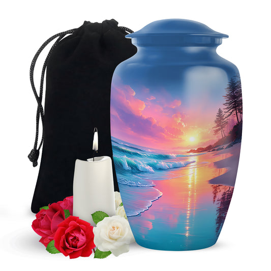 Seashore Memorial Urn For Ashes - Coastal Cremation Urn For Burial