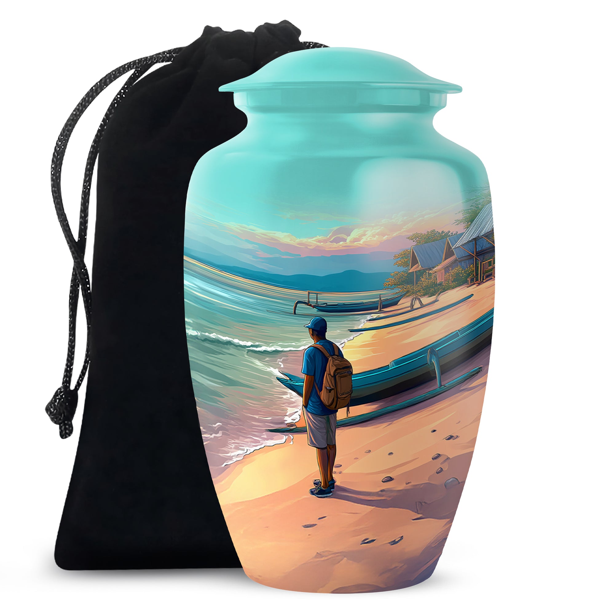 Peaceful Ocean Memorial Urn - Seaside Memorial Urn For Adult Ashes