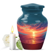 Personalized Blue Beach Cremation Urns for Ashes - Enchanting 10-inch - Yatskia