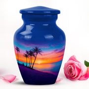 Personalized Magnificent Beach Cremation Urns - Blue 10-inch, 200 cu in - Yatskia