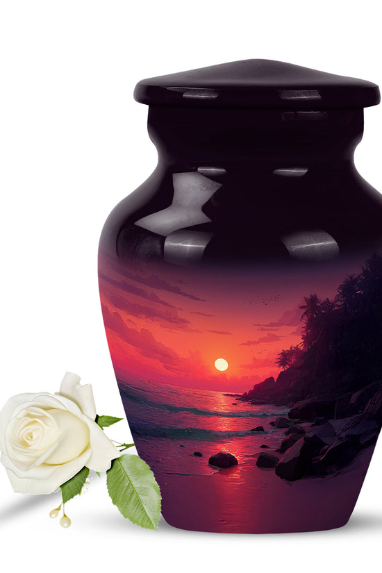 Pink Treasured Beach Cremation Urns for Human Ashes - 10-inch, 200 cu in - Yatskia