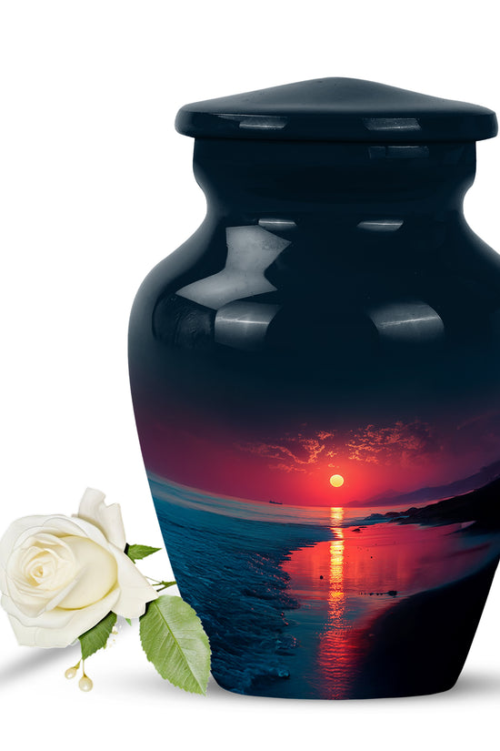 Personalized Beach Cremation Urns - Soothing Blue 10-inch, 200 cu in - Yatskia