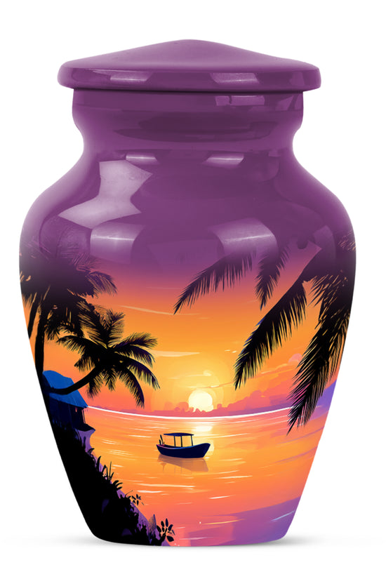 Pink Beach Haven Cremation Urns for Human Ashes - 10-inch, 200 cu in - Yatskia