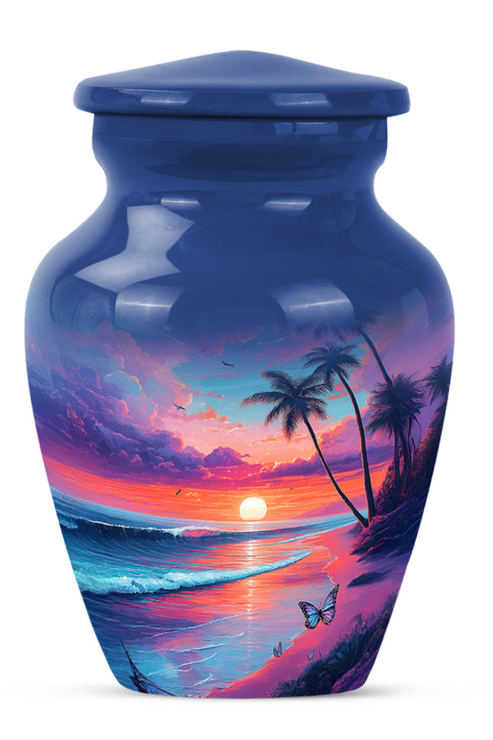 Blessed Beach Cremation Urns for Human Ashes - Blue 10-inch - Yatskia