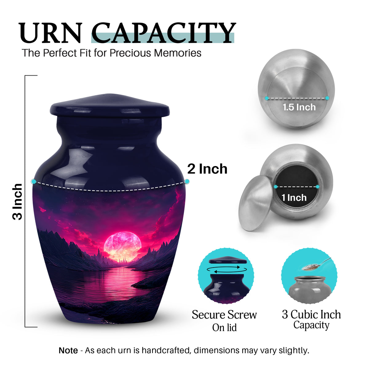 Pastel Blue Beach Cremation Urn close-up of engraving and surface detail - timeless beach motif etched into premium metal - mini keepsake memorial for portion of cremation ashes