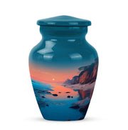 Divine Teal Beach Cremation Urn for Ashes - 10-inch, 200 cu in - Yatskia
