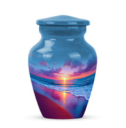 Personalized Beach Cremation Urns - Soothing Blue 10-inch, 200 cu in - Yatskia