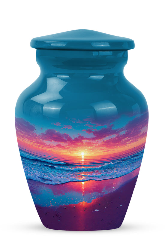 Personalized Blue Beach Cremation Urns for Ashes - Enchanting 10-inch - Yatskia
