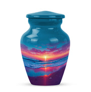 Personalized Blue Beach Cremation Urns for Ashes - Enchanting 10-inch - Yatskia