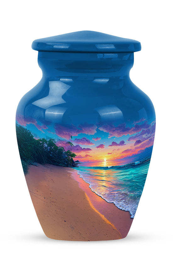 Blessed Beach Cremation Urns for Human Ashes - Blue 10-inch - Yatskia