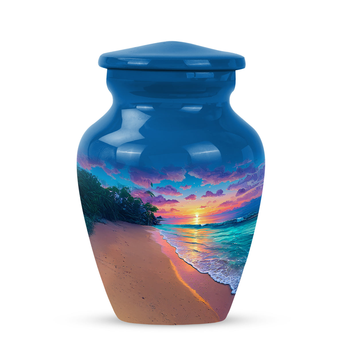 Blessed Beach Cremation Urns for Human Ashes - Blue 10-inch - Yatskia