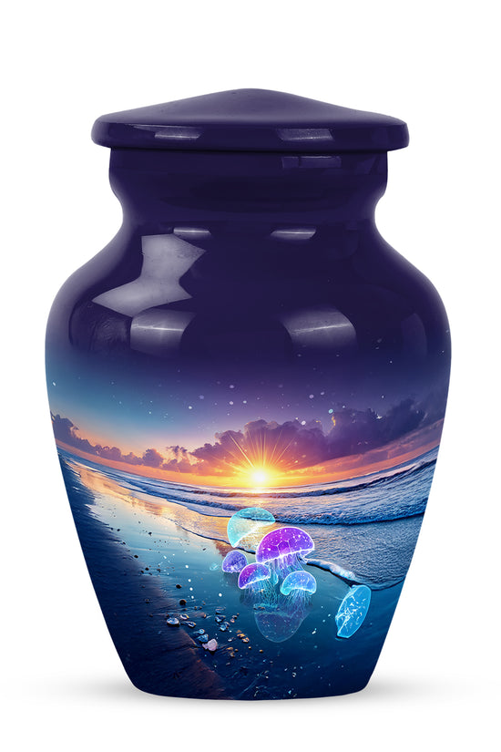 Illustrious Beach Memorial Cremation Urns - Blue 10-inch, 200 cu in - Yatskia