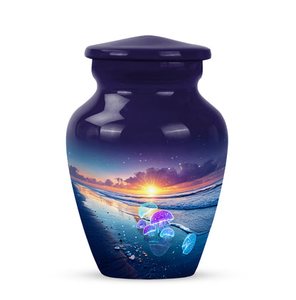 Illustrious Beach Memorial Cremation Urns - Blue 10-inch, 200 cu in - Yatskia