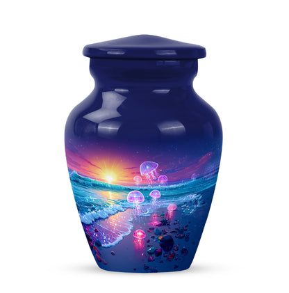Personalized Blue Beach Cremation Urns for Ashes - Transcendent 10-inch - Yatskia