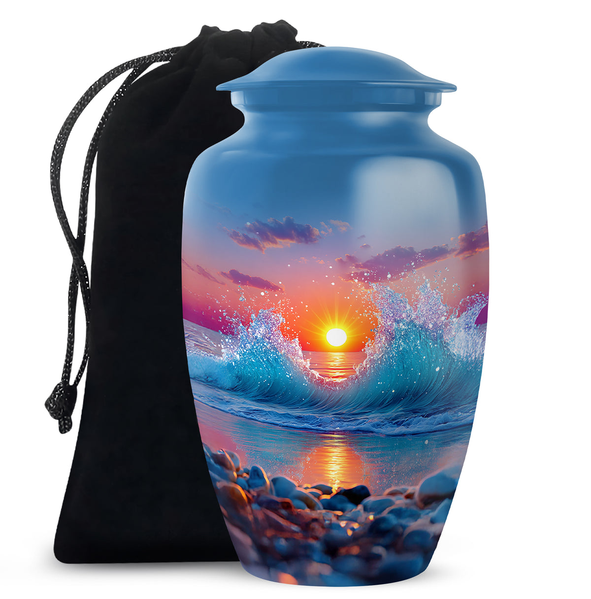Ocean Wave Memorial Urn - Sunset Beach Cremation Urn For Human Ashes