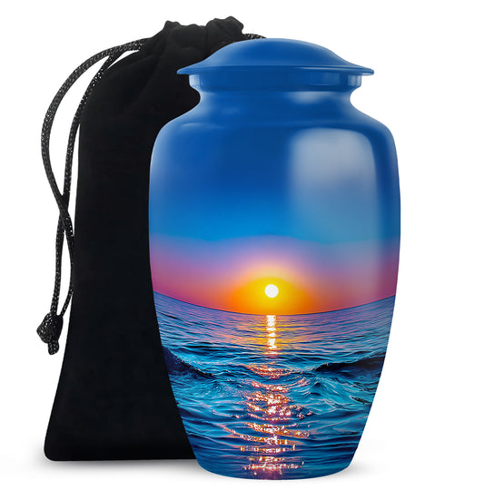 Ocean Sunset Memorial Urn - Beautiful Funeral Urn For Loved Ones