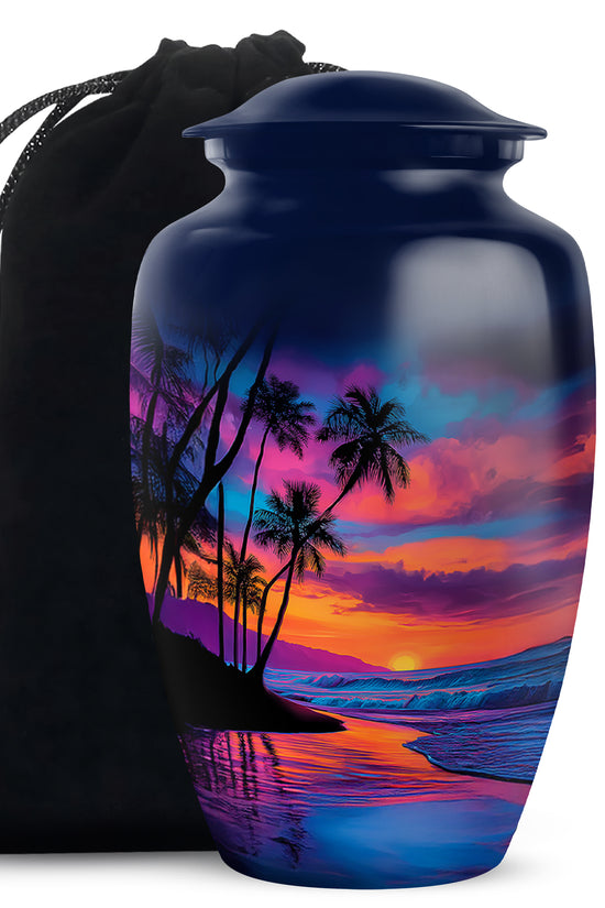 Beautiful Beach Funeral Urn - Elegant Cremation Urn For Human Ashes