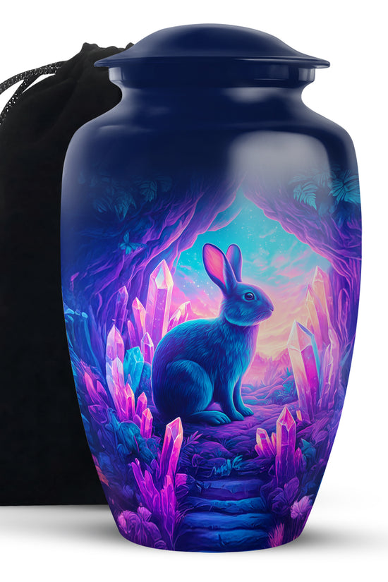 Mystic Rabbit Funeral Urn - Fantasy Crystal Cremation Urn For Burial