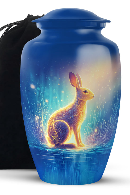 Golden Light Rabbit Cremation Urn - Peaceful Glow Memorial Urn For Human Ashes