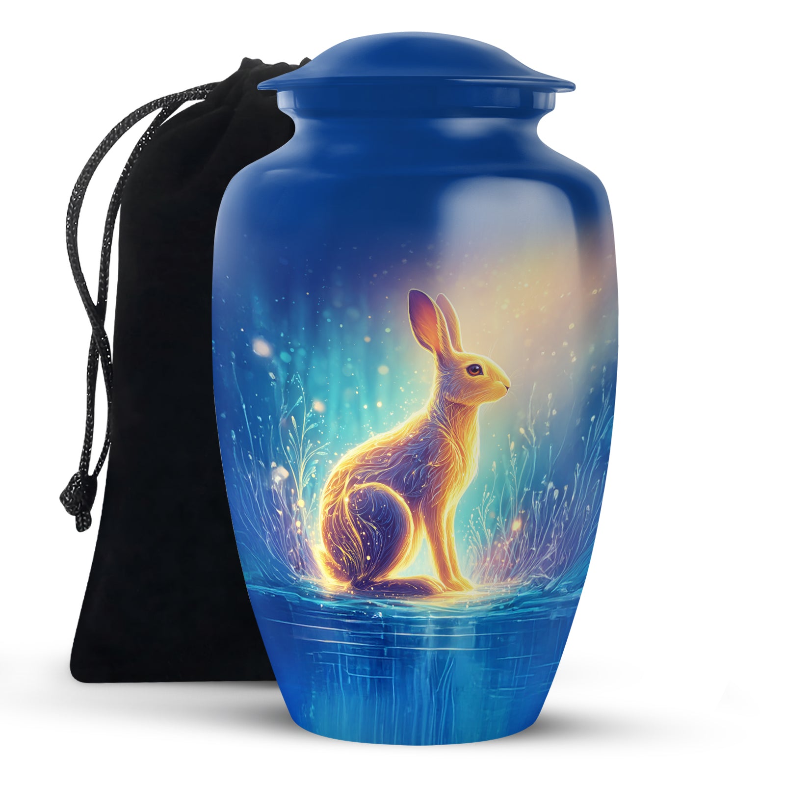 Golden Light Rabbit Cremation Urn - Peaceful Glow Memorial Urn For Human Ashes