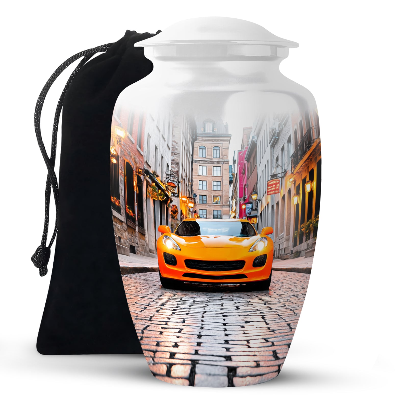 Luxury Orange Car Urn - Cremation Urn For Human Ashes