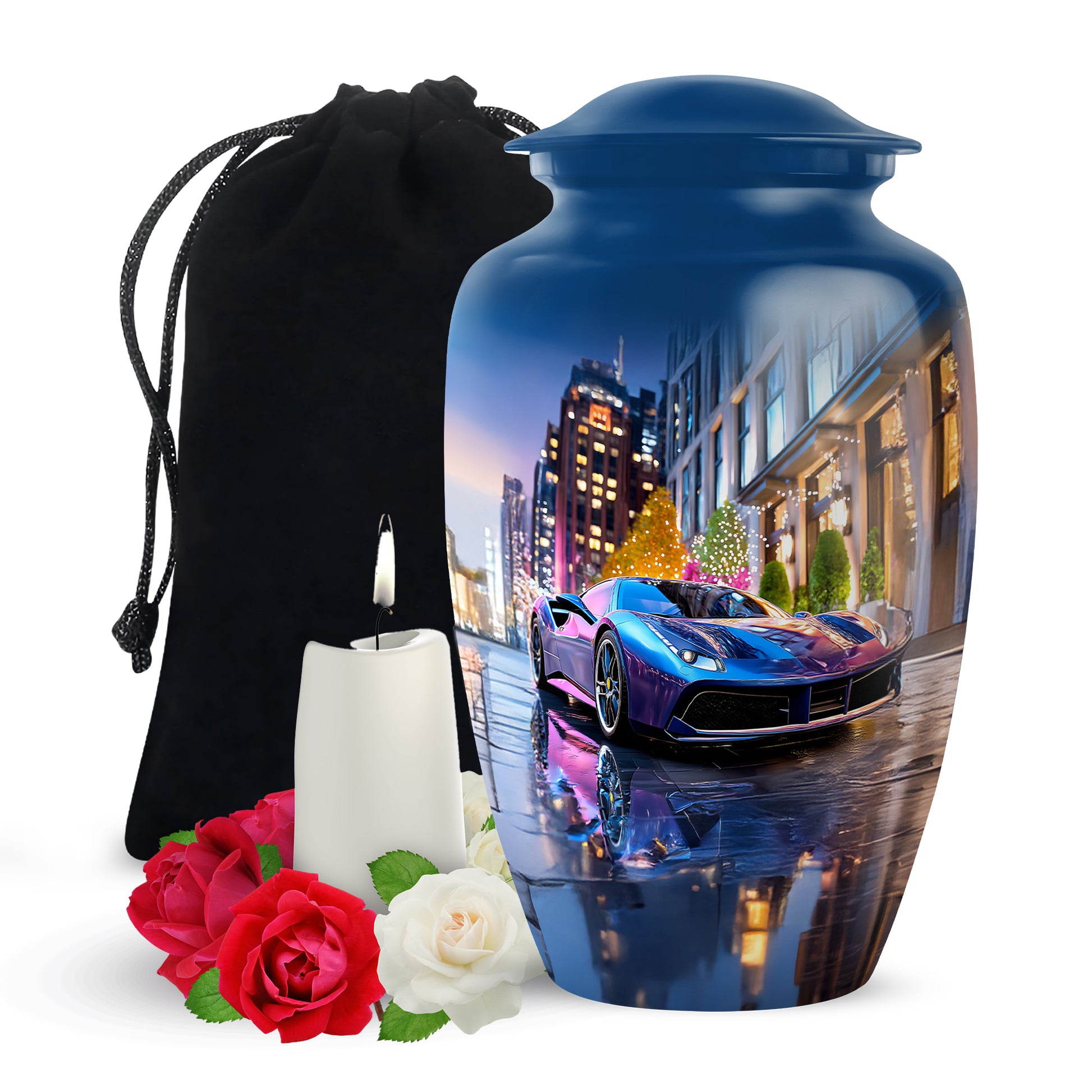 Neon Car Cremation Urn - Beautiful Memorial Urn For Male