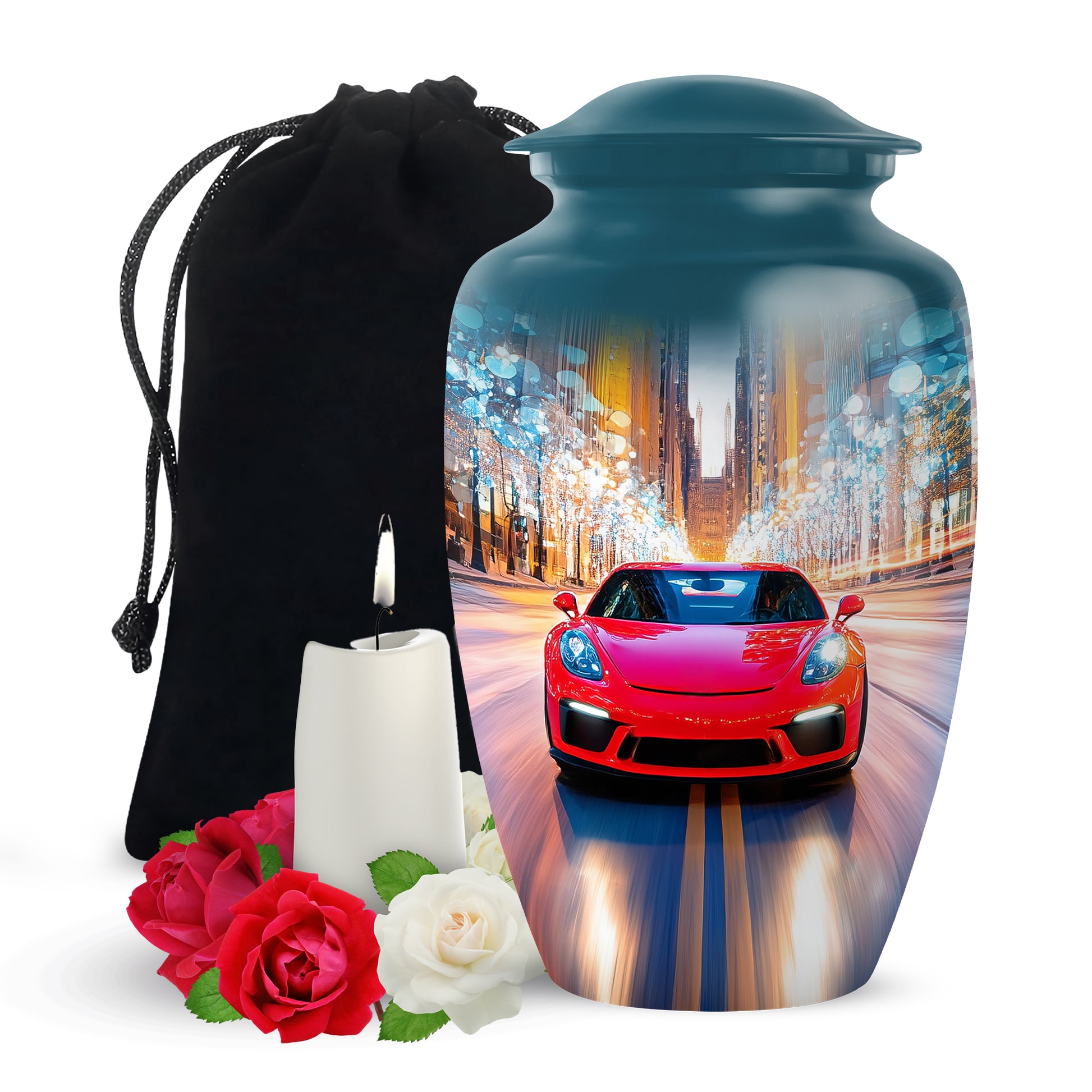 Red Supercar Speed Cremation Urn - Stylish Urn For Human Ashes
