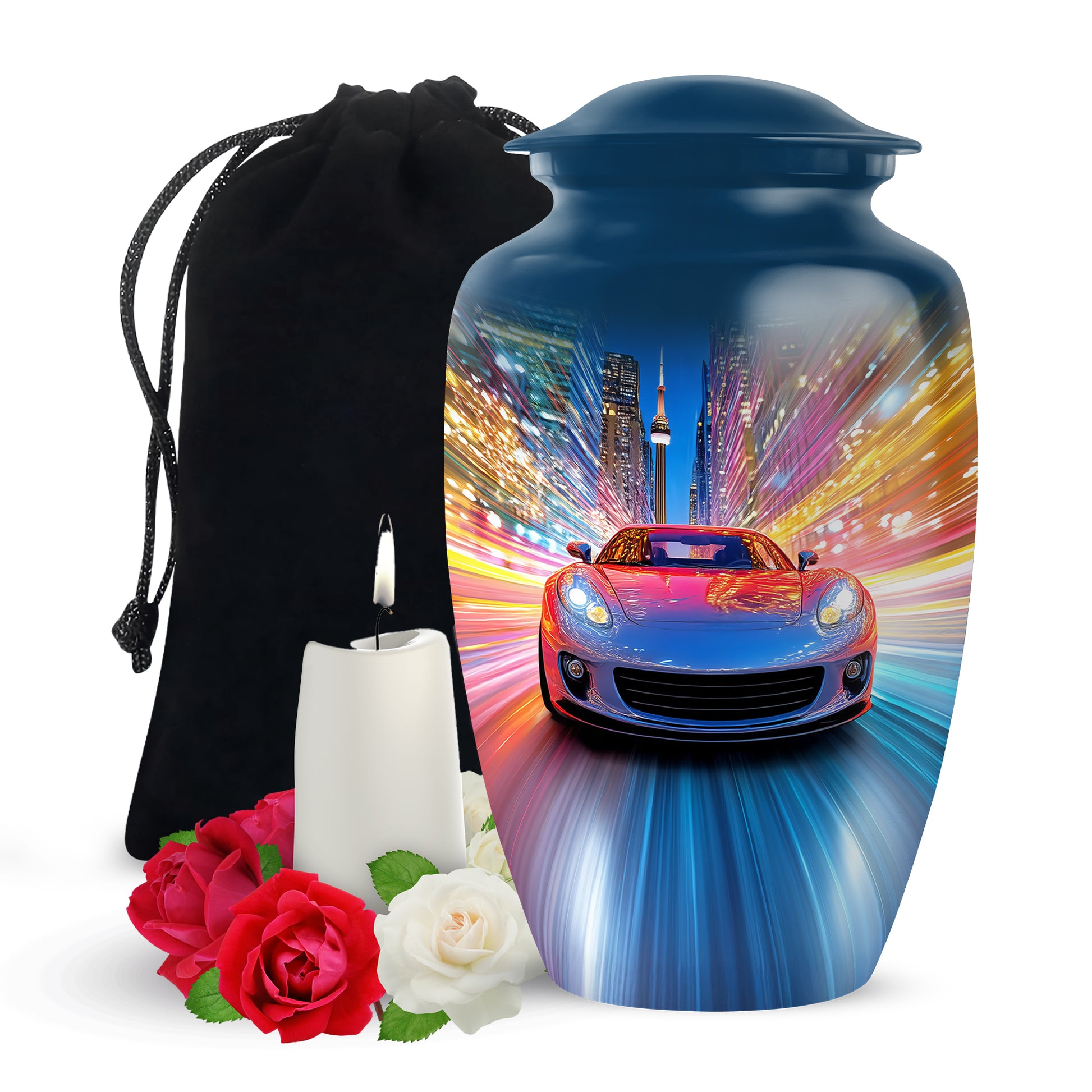Speed Car Neon Urn - Cremation Urn For Loved Ones