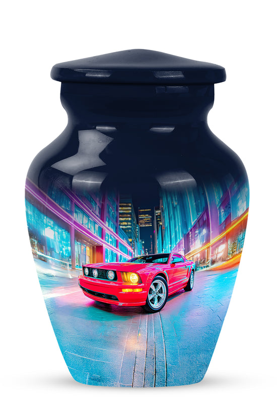 Personalized Magnificent Car Cremation Urns - Blue 10-inch, 200 cu in - Karyliz