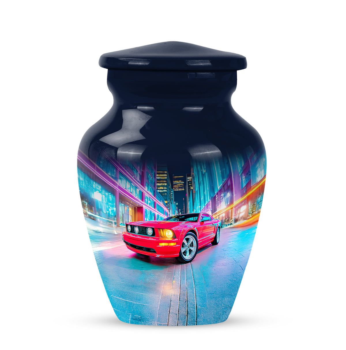 Personalized Magnificent Car Cremation Urns - Blue 10-inch, 200 cu in - Karyliz
