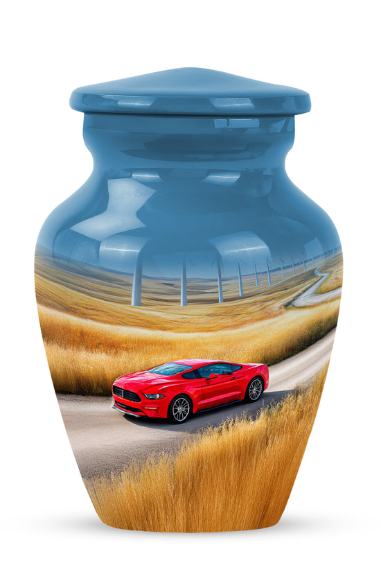 Remarkable Car Memorial Cremation Urns - Blue 10-inch, 200 cu in - Karyliz