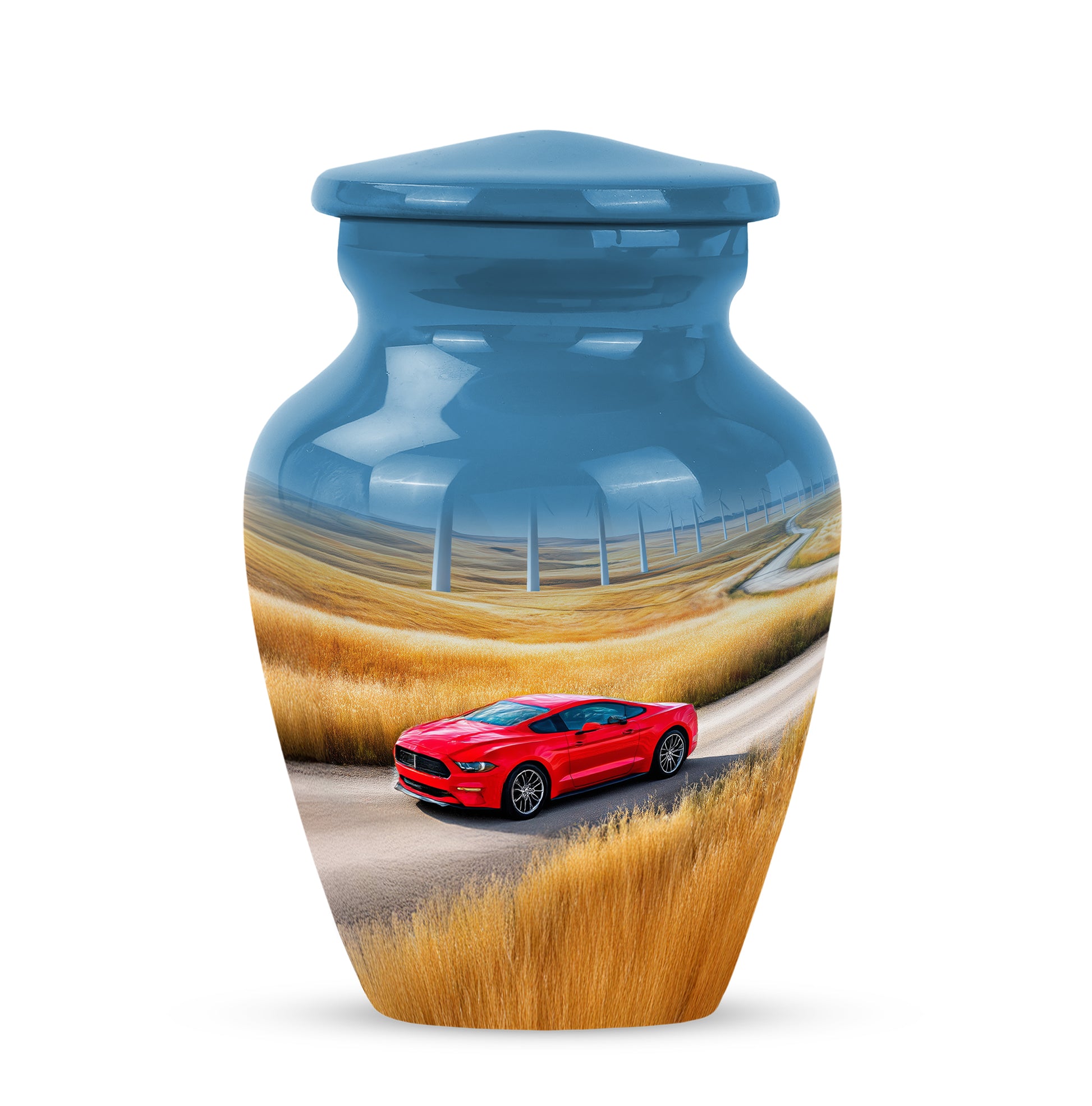 Remarkable Car Memorial Cremation Urns - Blue 10-inch, 200 cu in - Karyliz