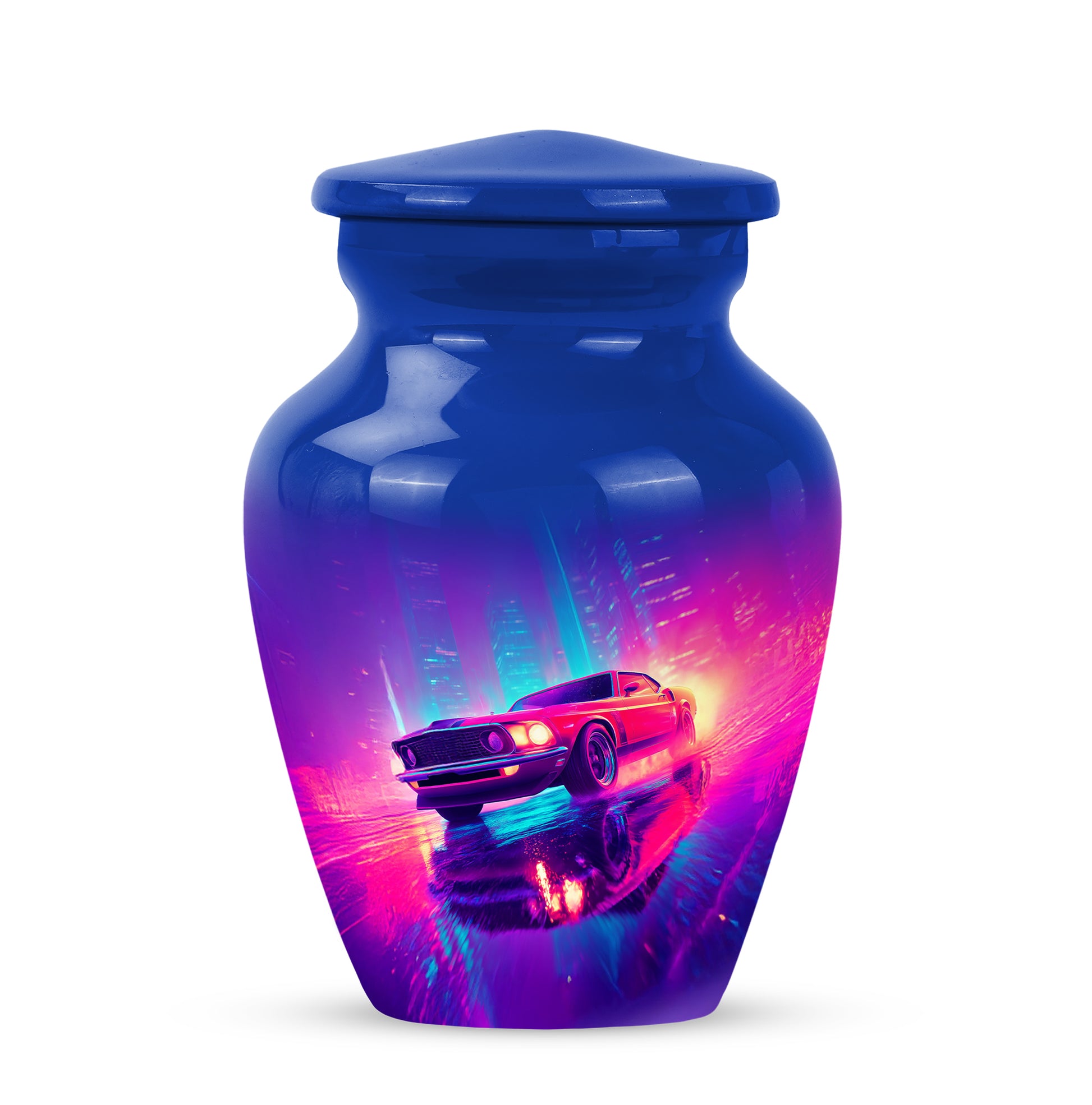 Blue Sacred Car Cremation Urns for Human Ashes - 10-inch, 200 cu in - Karyliz