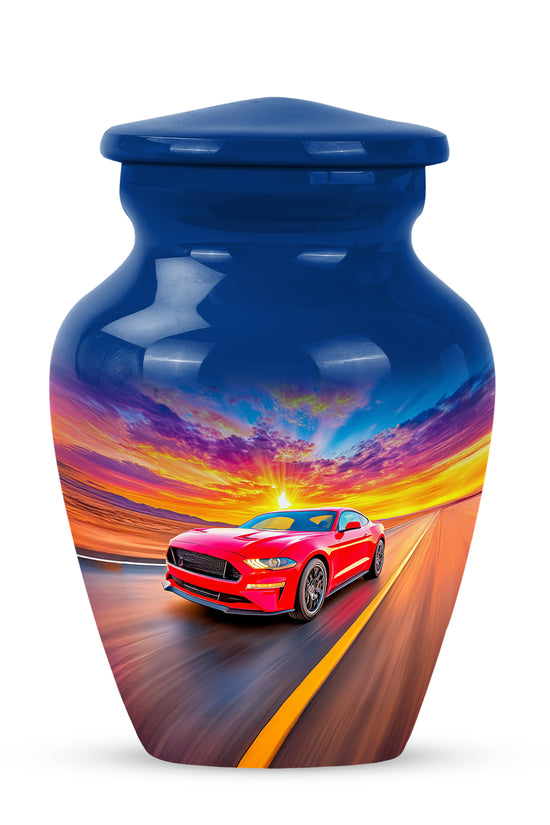 Blue Car Cremation Urns - Enduring Sentinel 10-inch, 200 cu in - Karyliz