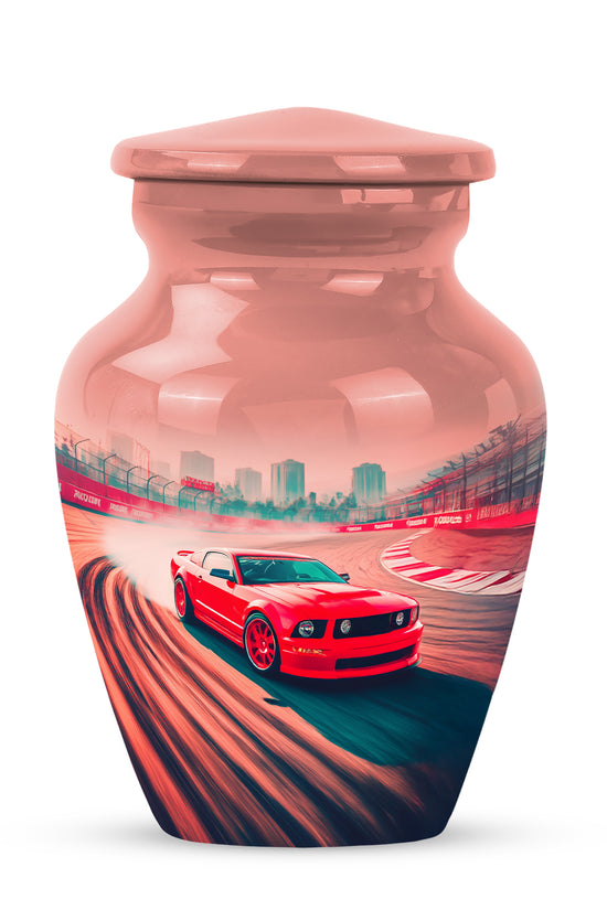 Everlasting Red Car Tribute Urn for Human Ashes - 10-inch, 200 cu in - Karyliz