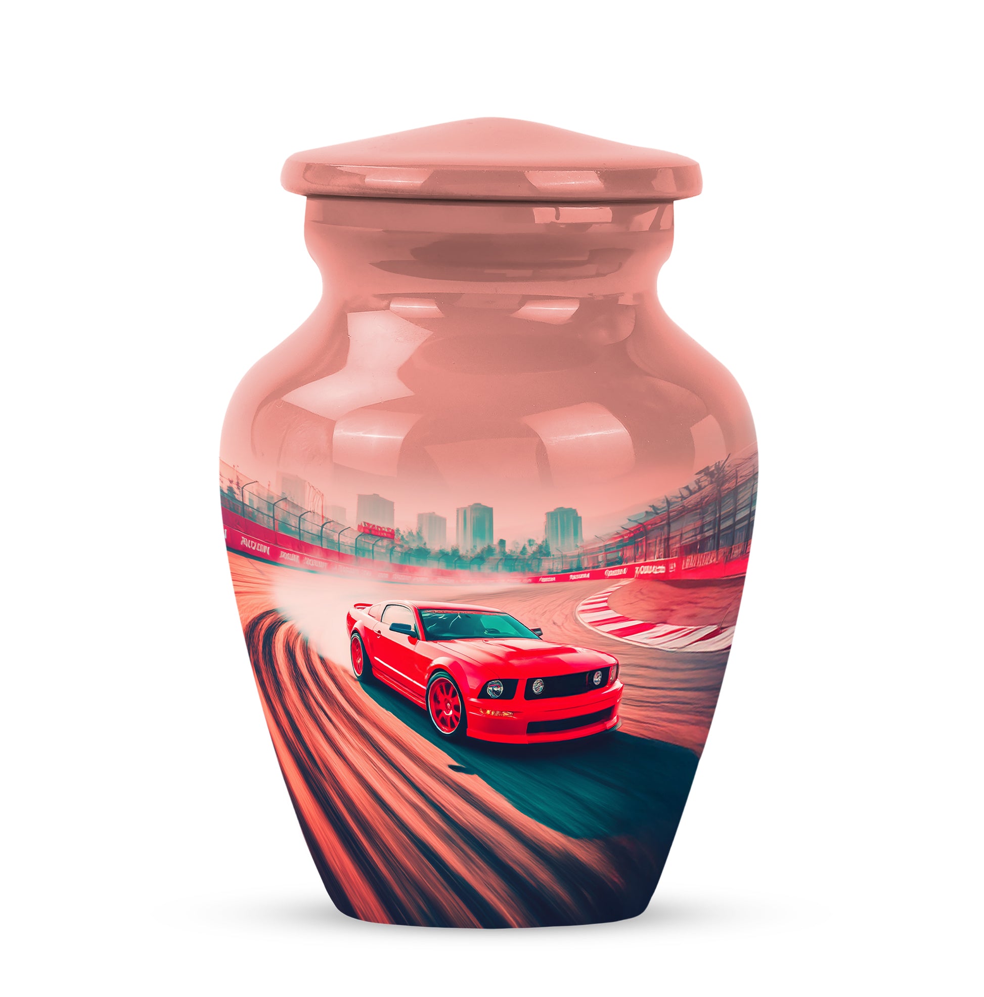 Everlasting Red Car Tribute Urn for Human Ashes - 10-inch, 200 cu in - Karyliz