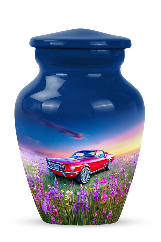 Divine Blue Car Cremation Urn for Ashes - 10-inch, 200 cu in - Karyliz